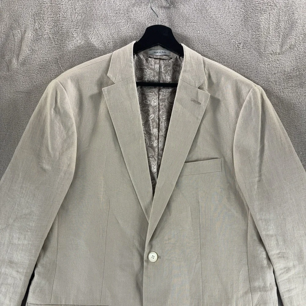 Lauren Ralph Lauren Blazer Mens Size 40L Beige Linen Sport Coat‎ Jacket